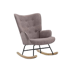 Avis Vente-Unique Fauteuil à bascule en tissu chiné taupe ELMINA II