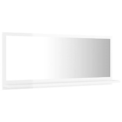 Acheter vidaXL Miroir de salle de bain Blanc brillant Bois d’ingénierie