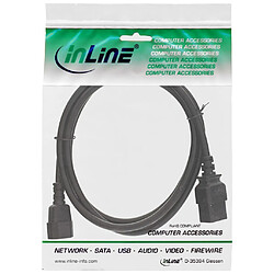 Câble adaptateur secteur InLine®, IEC-60320 C14 à C19, 3x1,5mm², max. 10A, noir, 1m