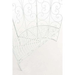 Acheter Decoshop26 Banc de jardin avec arche à rosiers en métal blanc style vintage MDJ10182