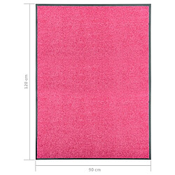 vidaXL Paillasson lavable Rose 90x120 cm pas cher