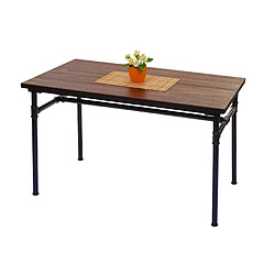 Mendler Table pour salle à manger HWC-H10b, bar, gastronomie, bois d'orme, standards MVG, noir-marron 120x70 cm