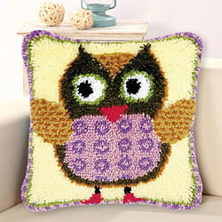 Kits de crochet de verrouillage pour housse de coussin bricolage housse de coussin canapé 43x43cm hibou