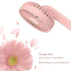 Ventilateur Marguerite Portable Rechargeable à 3 Vitesses-Rose pas cher