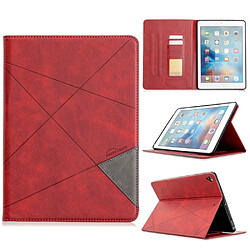 Etui en PU motif géométrique avec support rouge pour votre Apple iPad Air 2/Air (2013)/iPad 9.7 pouces (2018)/(2017)/Pro 9.7 pouces (2016)