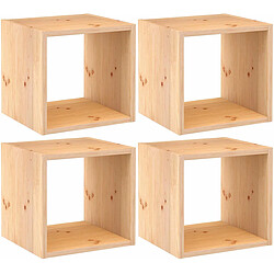 Astigarraga Cube de rangement en pin massif Dinamic Lot de 4.