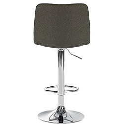 Acheter Decoshop26 Tabouret de bar chaise haute x1 avec repose-pieds incurvé en tissu taupe structure métallique chromé 10_0005146