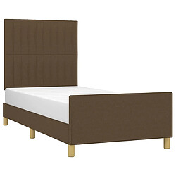 Avis Maison Chic Cadre/structure de lit avec tête de lit pour adulte - Lit Moderne Chambre Marron foncé 80x200 cm Tissu -MN49713