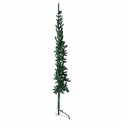 Acheter vidaXL Demi sapin de Noël artificiel mince avec support Vert 240 cm