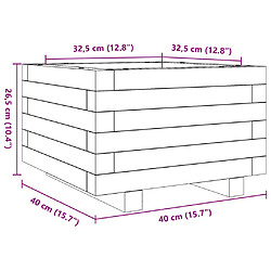 vidaXL Jardinière blanc 40x40x26,5 cm bois de pin massif pas cher