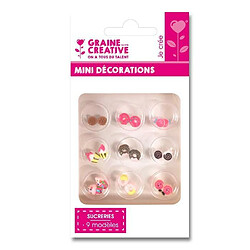 Graines Creatives 18 mini décorations gourmandes pâte polymère - Sucreries