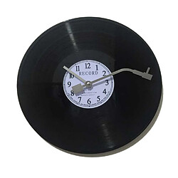 horloge murale vintage quartz ronde cd vinyle noir record horloge décor blanc pas cher