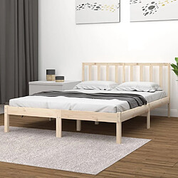 vidaXL Cadre de lit sans matelas bois massif de pin 135x190 cm 