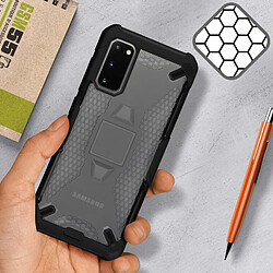 Avizar Coque Samsung S20 Antichoc Silicone Nid d'abeille Renforcé Noir Translucide pas cher