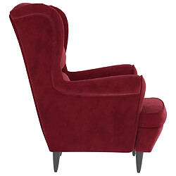 Avis vidaXL Fauteuil rouge bordeaux velours