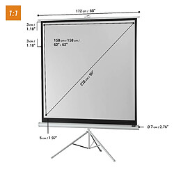 Ecran de projection sur pied celexon Economy 158 x 158 cm - White Edition