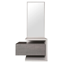 Acheter Alter Meuble d'entrée avec miroir, entrée pour hall avec tiroir et étagère, Vide-poche pour petits appartements, 43x32h90 cm, Couleur Blanc et Béton