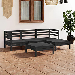 Maison Chic Salon de jardin 5 pcs - Table et chaises d'extérieur - Mobilier/Meubles de jardin Moderne Bois de pin massif Noir -MN96500