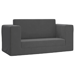 Maison Chic Canapé-lit convertible 2 places, Clic-Clac pour enfants anthracite peluche douce -GKD98966