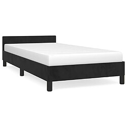 vidaXL Cadre de lit et tête de lit sans matelas noir 90x190 cm velours