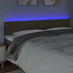 Avis Maison Chic Tête de lit scandinave à LED,meuble de chambre Taupe 200x5x78/88 cm Tissu -MN48637