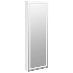 Avis vidaXL Armoire à bijoux avec miroir et éclairage LED mural blanc