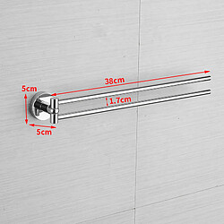 Universal Bâton de serviette tournant de salle de bains en acier inoxydable cercle longitudinal double anneau de serviette porte-serviettes fixation murale de toilette pas cher