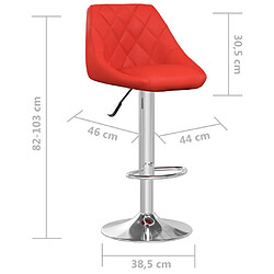 vidaXL Tabourets de bar lot de 2 rouge similicuir pas cher