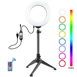 Yonis Ring Light LED RGBW Avec Trépied Et Télécommande