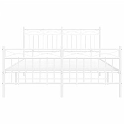 Maison Chic Lit adulte - Lit simple Cadre de lit métal avec tête de lit/pied de lit,Structure du lit Contemporain pour chambre blanc 140x190cm -MN56141 pas cher