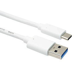 PremiumCord Câble de Connexion USB-C pour USB A, USB 3.2 Génération 2, Câble de Transmission de Données SuperSpeed Jusqu'à 10 Gbit/s, Charge Rapide Jusqu'à 3 A, Blanc, Longueur 0,5 m