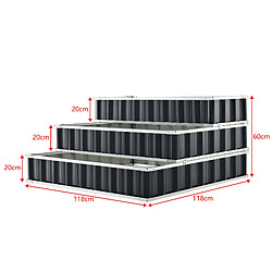 Avis Carré potager Renswoude à 3 niveaux en acier galvanisé 118 x 118 x 60 cm anthracite [en.casa]