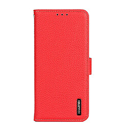 Etui en PU texture litchi, fermeture aimantée rouge pour votre Honor 60