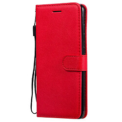 Etui en PU couleur unie magnétique rouge pour votre Samsung Galaxy A71