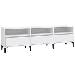 vidaXL Meuble TV blanc 150x30x44,5 cm bois d'ingénierie