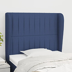 Maison Chic Tête de lit scandinave avec oreilles,meuble de chambre Bleu 103x23x118/128 cm Tissu -MN56780