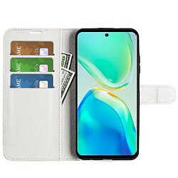 Etui en PU texture litchi, fermoir magnétique avec support pour votre Vivo S15 Pro 5G/V25 Pro 5G - blanc