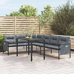 vidaXL Ensemble à manger de jardin 2 pcs anthracite acier