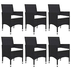 Acheter Salle à manger de jardin 7 pcs,Table et chaise à dîner Noir -MN85685