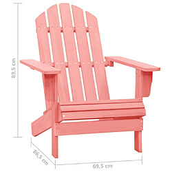 vidaXL Chaise de jardin Adirondack Bois de sapin massif Rose pas cher