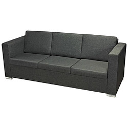 Avis Maison Chic Canapé à 3 places,Canapé droit,Sofa de Salon,Banquette Tissu Gris foncé -GKD375942