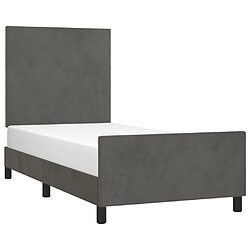 Avis Maison Chic Lit adulte - Cadre Structure de lit avec tête de lit Contemporain Gris foncé 80x200 cm Velours -MN27349