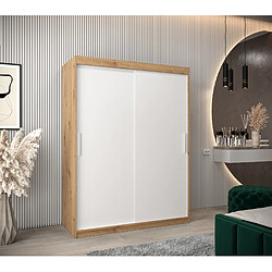 Abiks Meble Armoire Tokyo à portes coulissantes 200/150/62 2 portes (artisan/blanc)