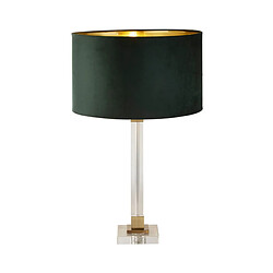 Searchlight Lampe de Table Cristal, Laiton, Velours Vert