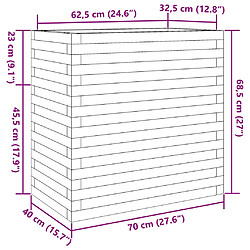 vidaXL Jardinière 70x40x68,5 cm bois de pin imprégné pas cher