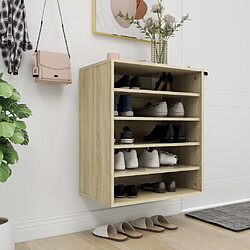 Avis Maison Chic Armoire à Chaussures,Meuble de Rangement à Chaussures Chêne sonoma 60x35x70 cm Aggloméré -MN14458