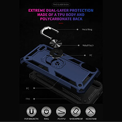 Coque en TPU Anti-chute hybride avec béquille bleu foncé pour votre LG K22