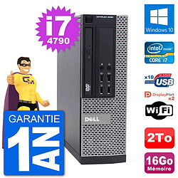 PC Dell 9020 SFF Intel Core i7-4790 RAM 16Go Disque Dur 2To Windows 10 Wifi - Occasion