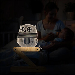 Universal Lampe acrylique lumineuse pliante en bois 3D créative hibou lampe de table en bois LED romantique chambre à coucher lampe de chevet ambiance lampe |