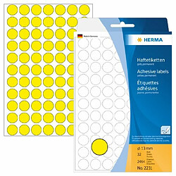 Herma 2231 Étiquettes universelles diamètre 13 mm 2464 pièces Jaune